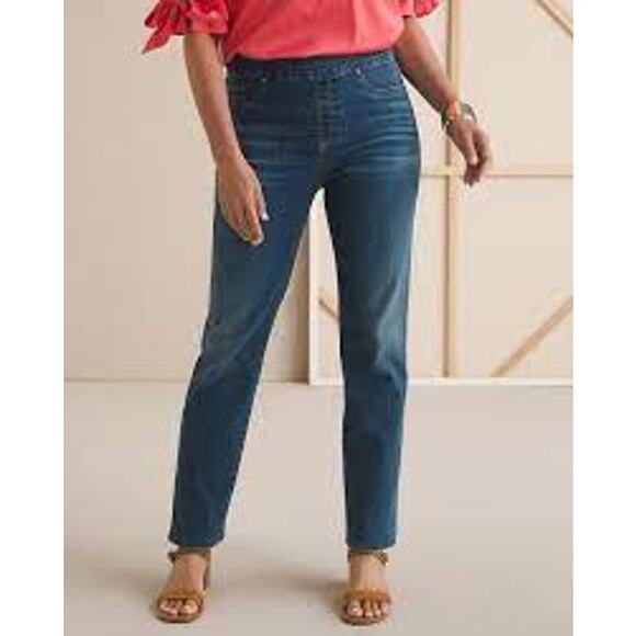 CHICO'S Straight Leg Denim Jeans Size Chico's 2/ XL 14 - Picture 1 of 9